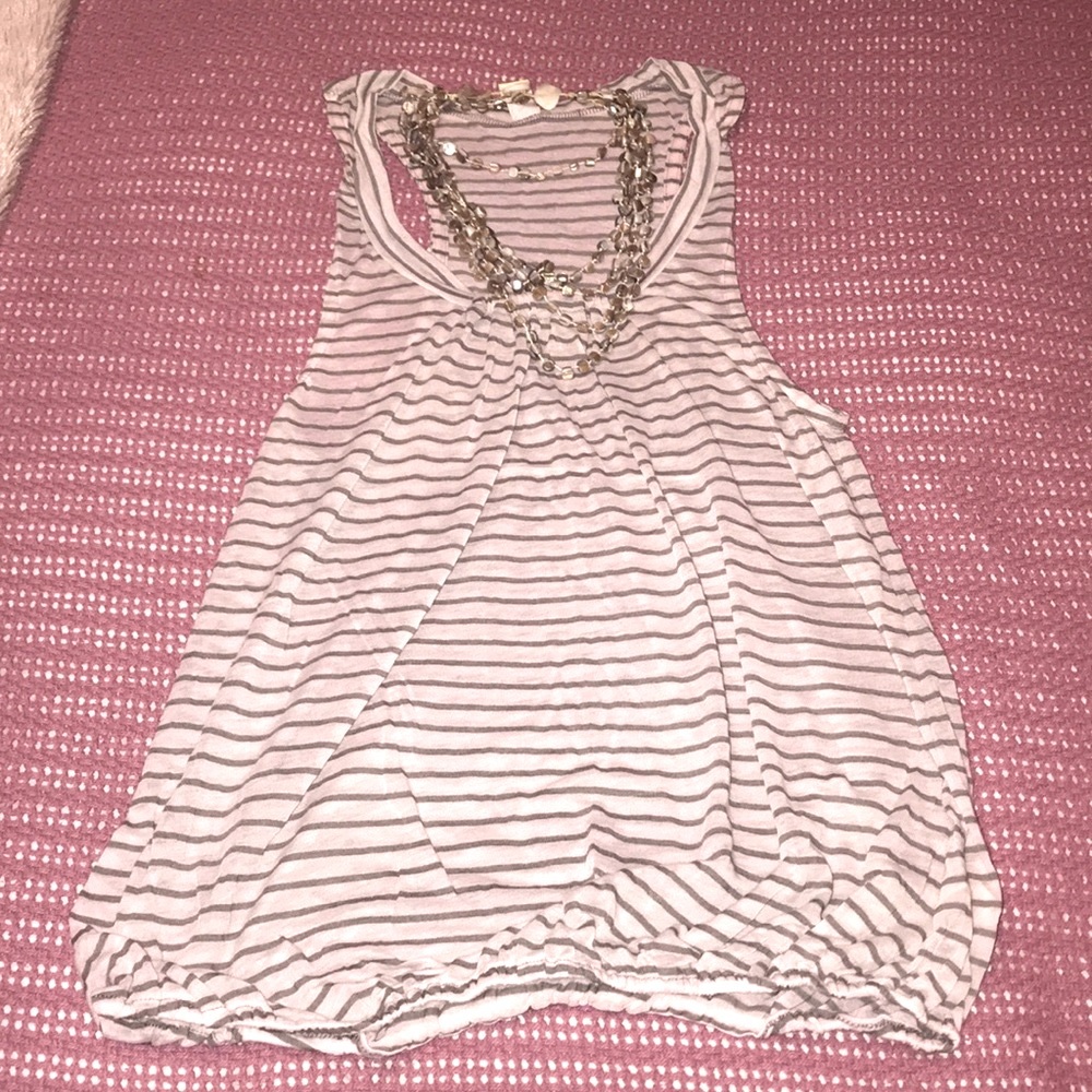 Free people creme stripped flowy top